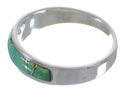 Silver And Turquoise Inlay Southwest Ring Size 5-1/2 RX86022